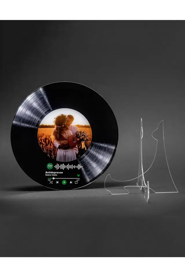 Kişiye Özel Spotify Barkodlu Siyah Plak