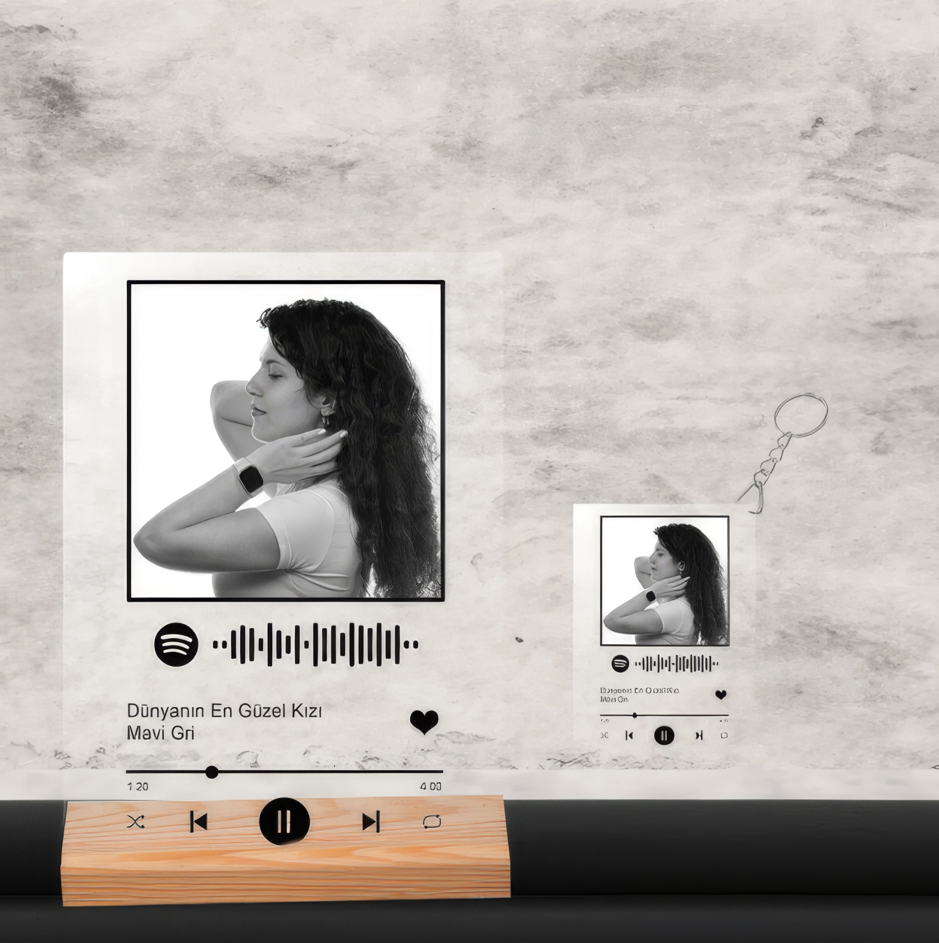 Kişiye Özel Spotify Plaket ve Anahtarlık