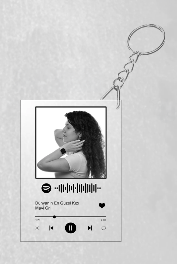 Kişiye Özel Spotify Anahtarlık