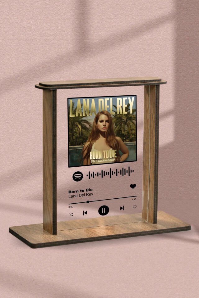 Kişiye Özel Spotify Plaket Ahşap Kenarlı