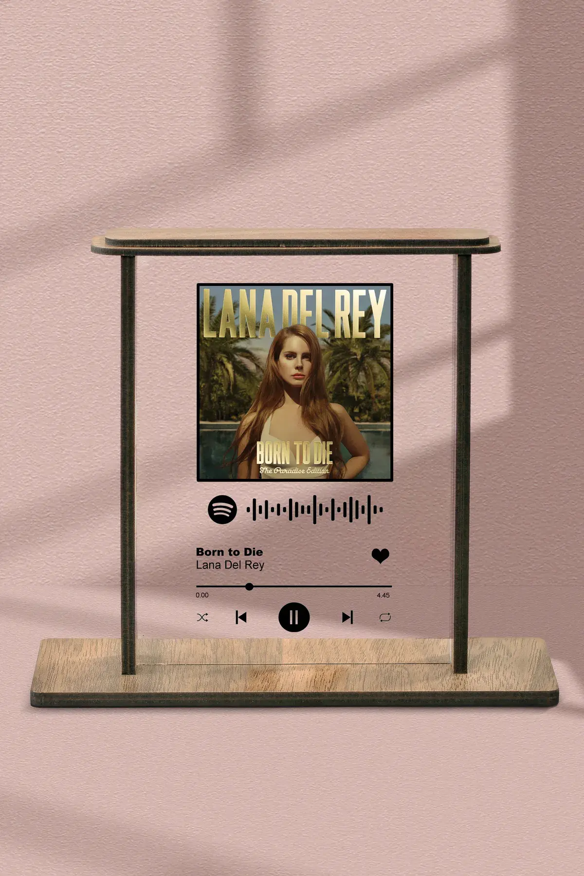 Kişiye Özel Spotify Plaket Ahşap Kenarlı