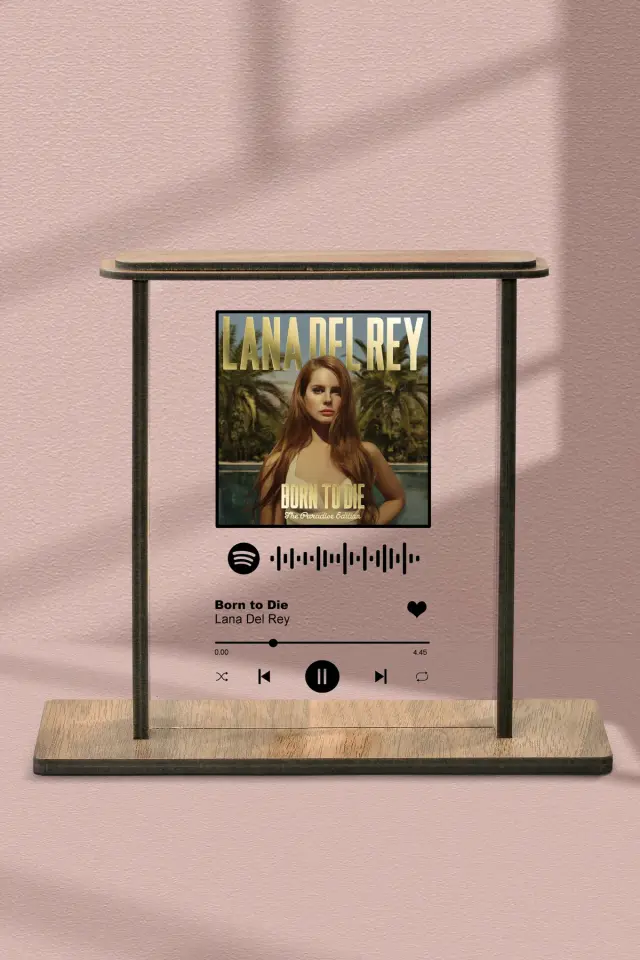 Kişiye Özel Spotify Plaket Ahşap Kenarlı