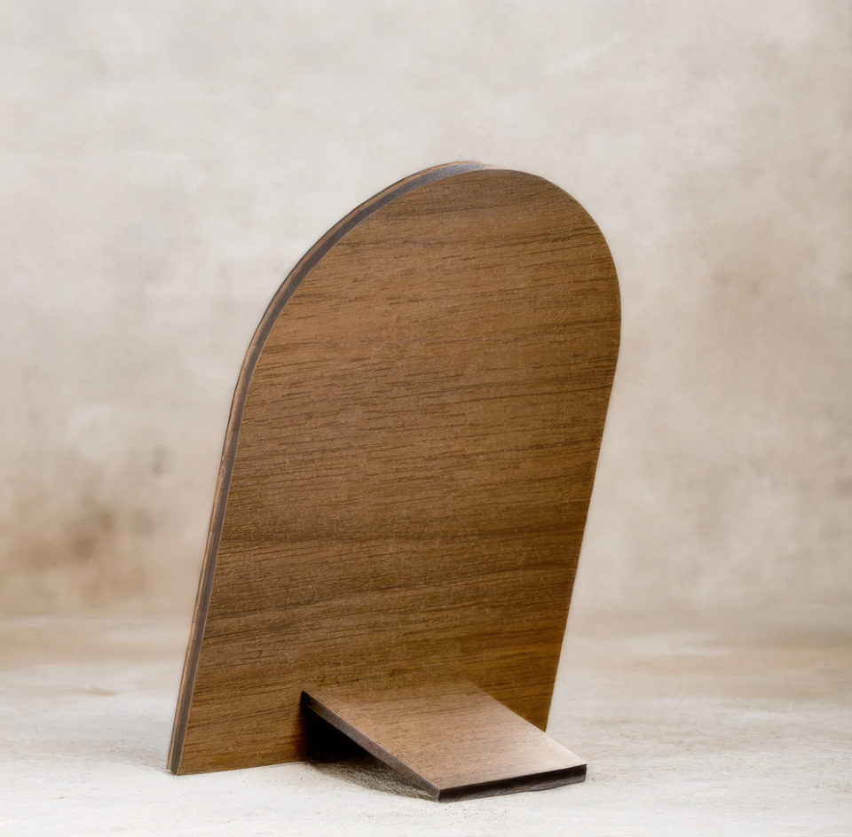 Kişiye Özel Ahşap Masa Çerçevesi – UV Baskılı Sarı Ayna  Pleksi Fotoğraf Alanı